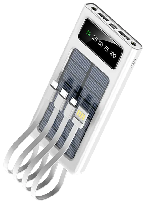 Solar PowerBank | 10000mAh | 4 Built-in cable | Littlekicho